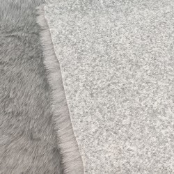 Ash Light Grey Luxury Faux Fur Fabric - AC 435