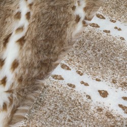 Sodes Lynx Tan Luxury Faux Fur Fabric - AC 435