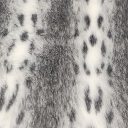 Sodes Lynx Black & White Luxury Faux Fur Fabric - AC 435