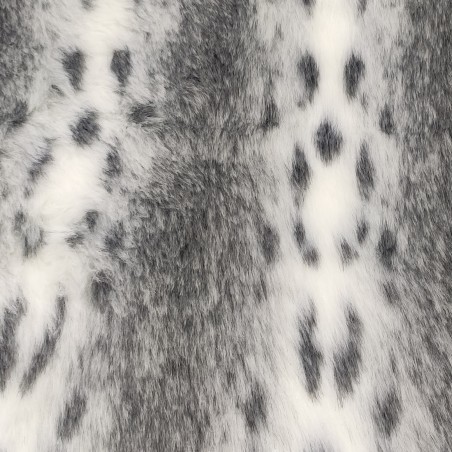 Sodes Lynx Black & White Luxury Faux Fur Fabric - AC 435