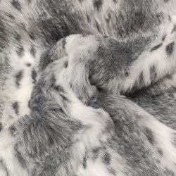 Sodes Lynx Black & White Luxury Faux Fur Fabric - AC 435