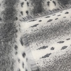 Sodes Lynx Black & White Luxury Faux Fur Fabric - AC 435