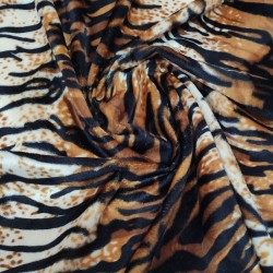 Tiger Soft Animal Print Velboa Faux Fur Fabric