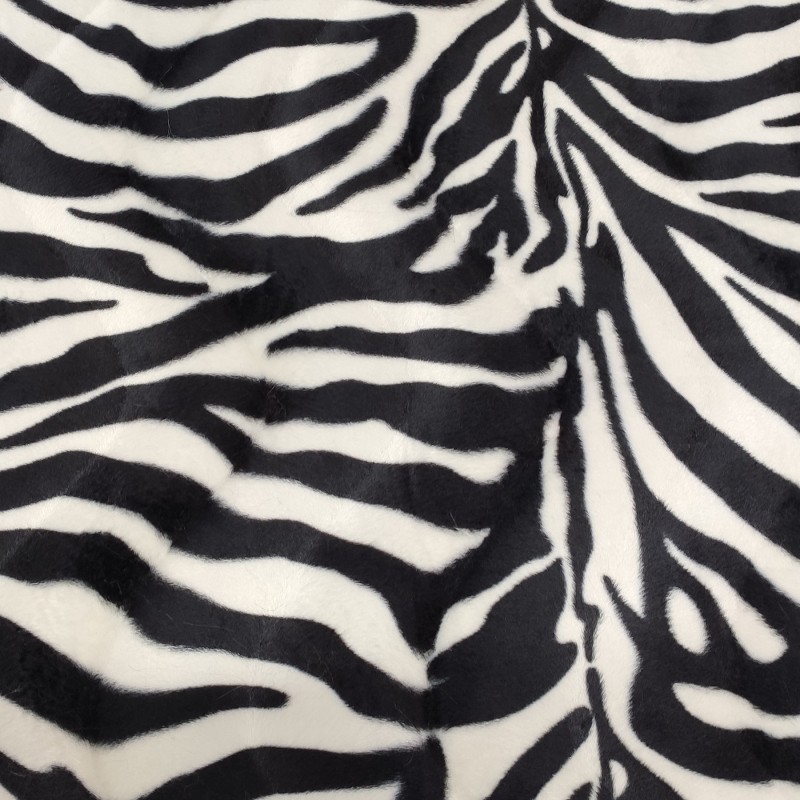 Zebra Soft Animal Print Velboa Faux Fur Fabric