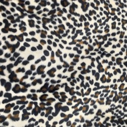 Snow Leopard Soft Animal Print Velboa Faux Fur Fabric