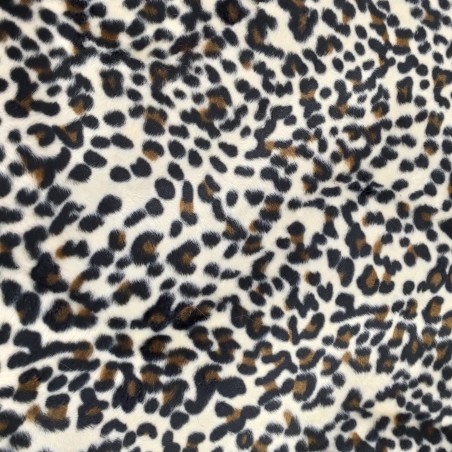 Snow Leopard Soft Animal Print Velboa Faux Fur Fabric