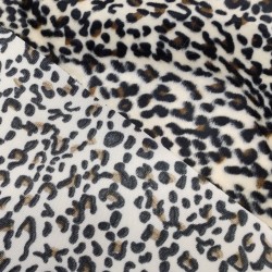 Snow Leopard Soft Animal Print Velboa Faux Fur Fabric