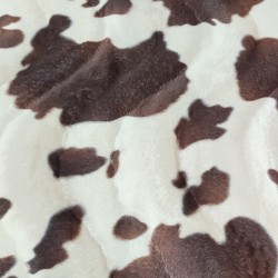 Brown Cow Soft Animal Print Velboa Faux Fur Fabric