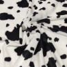 Black Cow Soft Animal Print Velboa Faux Fur Fabric