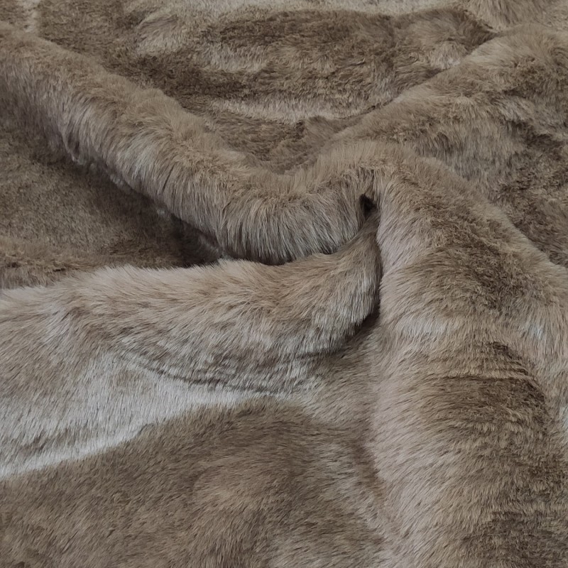 Super Luxury Faux Fur Fabric Material - Camel - High Quality