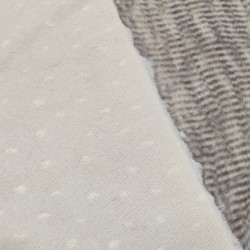 Super Luxury Faux Fur Fabric Material - Cream With Black Stripy Flecks