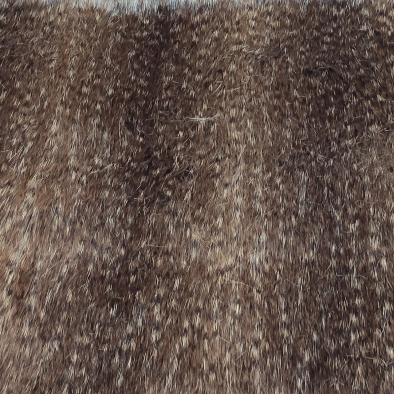 Super Luxury Faux Fur Fabric Material - Brown Beige With Fleck - High Quality
