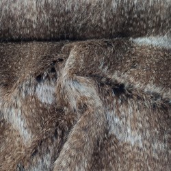 Super Luxury Faux Fur Fabric Material - Brown Beige With Fleck - High Quality