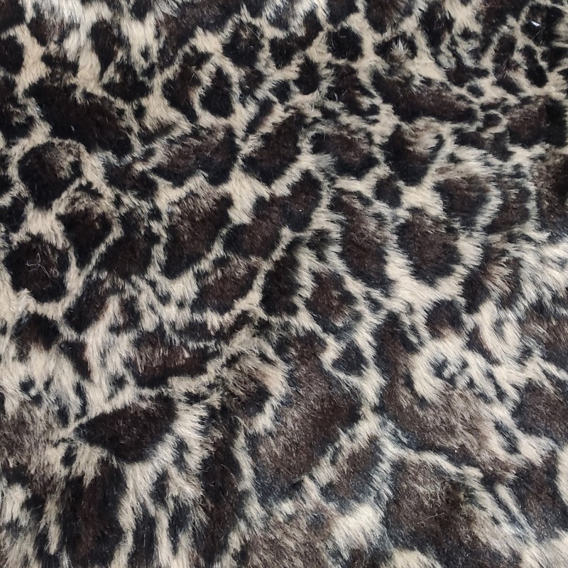 Super Luxury Faux Fur Fabric Material - Dark Leopard - High Quality