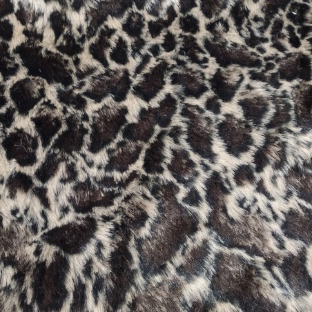 Super Luxury Faux Fur Fabric Material - Dark Leopard - High Quality