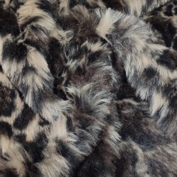 Super Luxury Faux Fur Fabric Material - Dark Leopard - High Quality