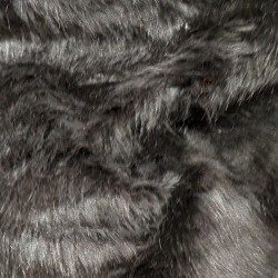 Super Luxury Faux Fur Fabric Material - Shiny Black 2 Inch - High Quality