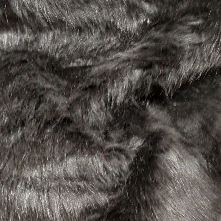 Super Luxury Faux Fur Fabric Material - Shiny Black 2 Inch - High Quality