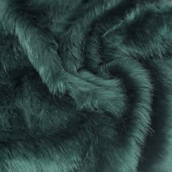 Super Luxury Faux Fur Fabric Material - Bottle Green - High Quality