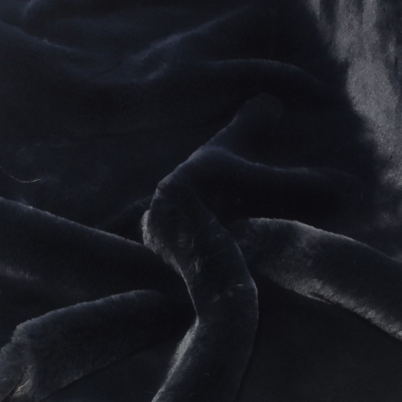 Super Luxury Faux Fur Fabric Material - Navy - High Quality