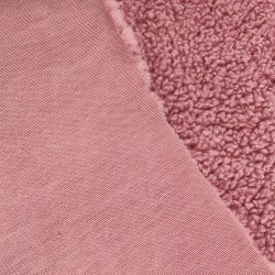 Super Luxury Faux Fur Fabric Material - Rose Pink Curly - High Quality