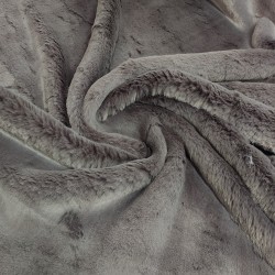 Super Luxury Faux Fur Fabric Material - Steel Grey - High Quality