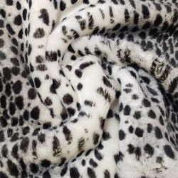 Super Luxury Faux Fur Fabric Material - Snow Leopard - High Quality