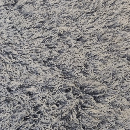 Super Luxury Faux Fur Fabric Material - Mongolian Pale Blue & White - High Quality