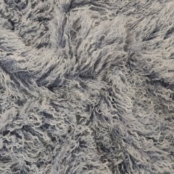 Super Luxury Faux Fur Fabric Material - Mongolian Pale Blue & White - High Quality