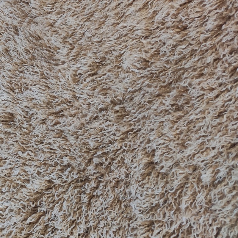 Super Luxury Faux Fur Fabric Material - Mongolian Tan & White - High Quality