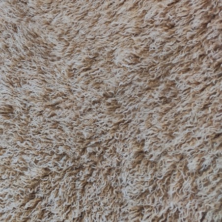 Super Luxury Faux Fur Fabric Material - Mongolian Tan & White - High Quality