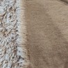 Super Luxury Faux Fur Fabric Material - Mongolian Tan & White - High Quality