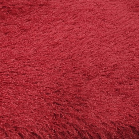 Super Luxury Faux Fur Fabric Material - Mongolian Strawberry Red - High Quality