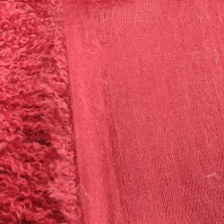 Super Luxury Faux Fur Fabric Material - Mongolian Strawberry Red - High Quality