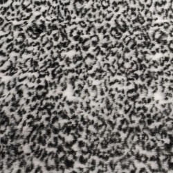 Deluxe Black & White Snow Leopard Luxury Faux Fur Fabric - AC 435