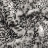 Deluxe Black & White Snow Leopard Luxury Faux Fur Fabric - AC 435