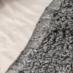 Curly Shaggy Grey Premium Faux Fur Fabric