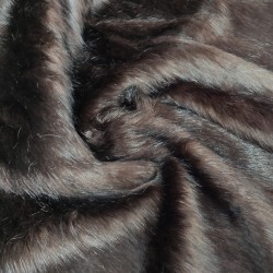 Super Deluxe Luxury Faux Fur Fabric Material - Dark Bruno / Black