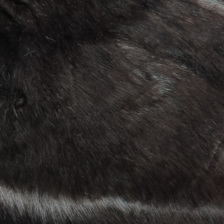 Super Deluxe Luxury Faux Fur Fabric Material - Dark Bruno / Black