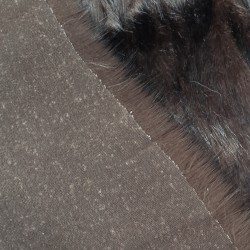 Super Deluxe Luxury Faux Fur Fabric Material - Dark Bruno / Black