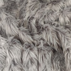 Super Luxury Faux Fur Fabric Material - Grey Stripe Woven - High Quality