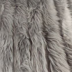 Super Luxury Faux Fur Fabric Material - Grey Stripe Woven - High Quality
