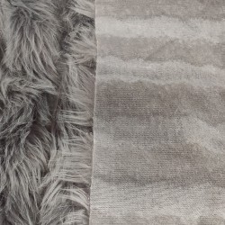 Super Luxury Faux Fur Fabric Material - Grey Stripe Woven - High Quality
