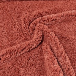 Super Luxury Faux Fur Fabric Material - Terracotta Poodle - High Quality