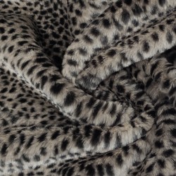 Super Luxury Faux Fur Fabric Material - Taupe Cheetah - High Quality
