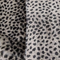 Super Luxury Faux Fur Fabric Material - Taupe Cheetah - High Quality