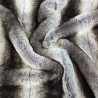 Super Luxury Faux Fur Fabric Material - Striped Brown/Grey Frost - High Quality