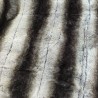 Super Luxury Faux Fur Fabric Material - Striped Brown/Grey Frost - High Quality