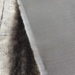Super Luxury Faux Fur Fabric Material - Striped Brown/Grey Frost - High Quality