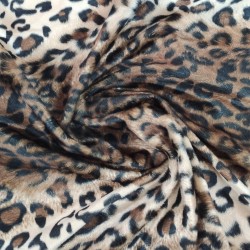 Brown Leopard - Faux Fur Pony Skin Velboa Fabric Material